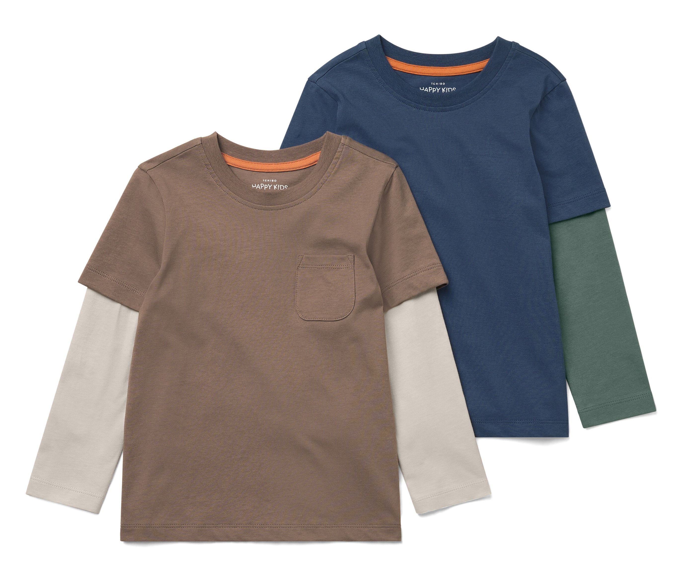 Tchibo - 2 Kinder-2-in1-Langarmshirts - Baby - Gr. 86/92 - dunkelblau
