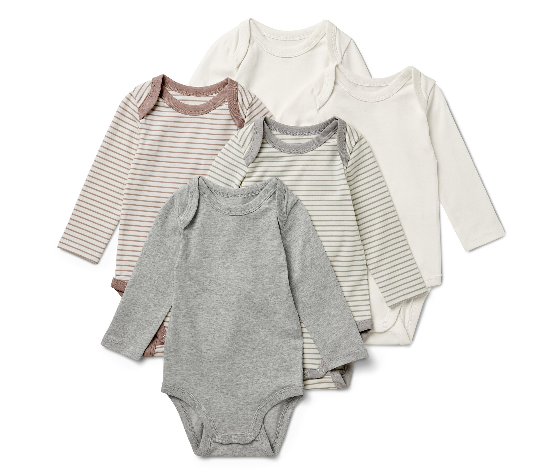 Tchibo - 5 Baby-Bodys mit Mitwachsfunktion - Baby - Gr. 50/56 - weiß