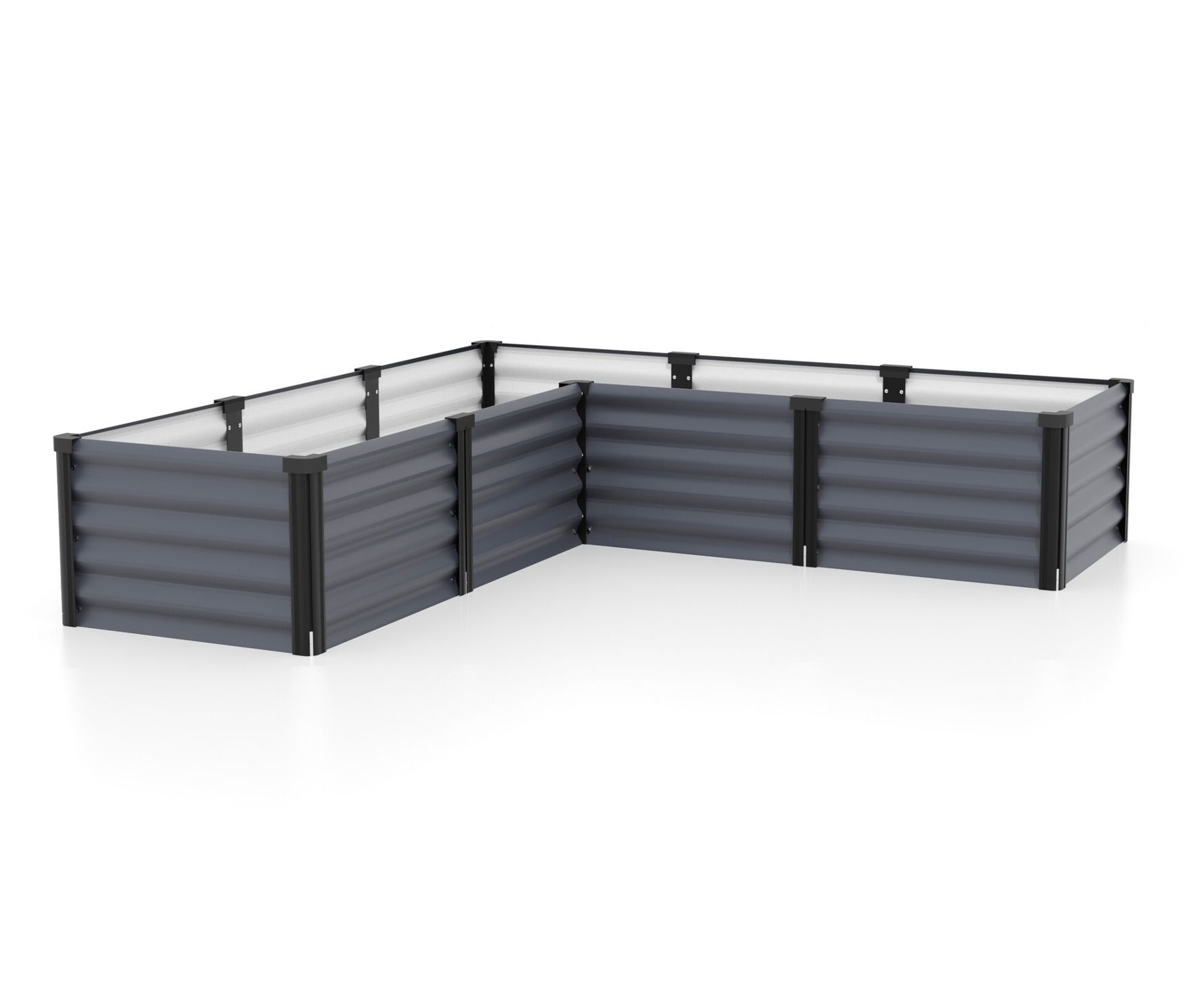 Vitavia Hochbeet 401 mit erhöhter Arbeitsfäche - 185x185x40cm - schwarz - Aluminium