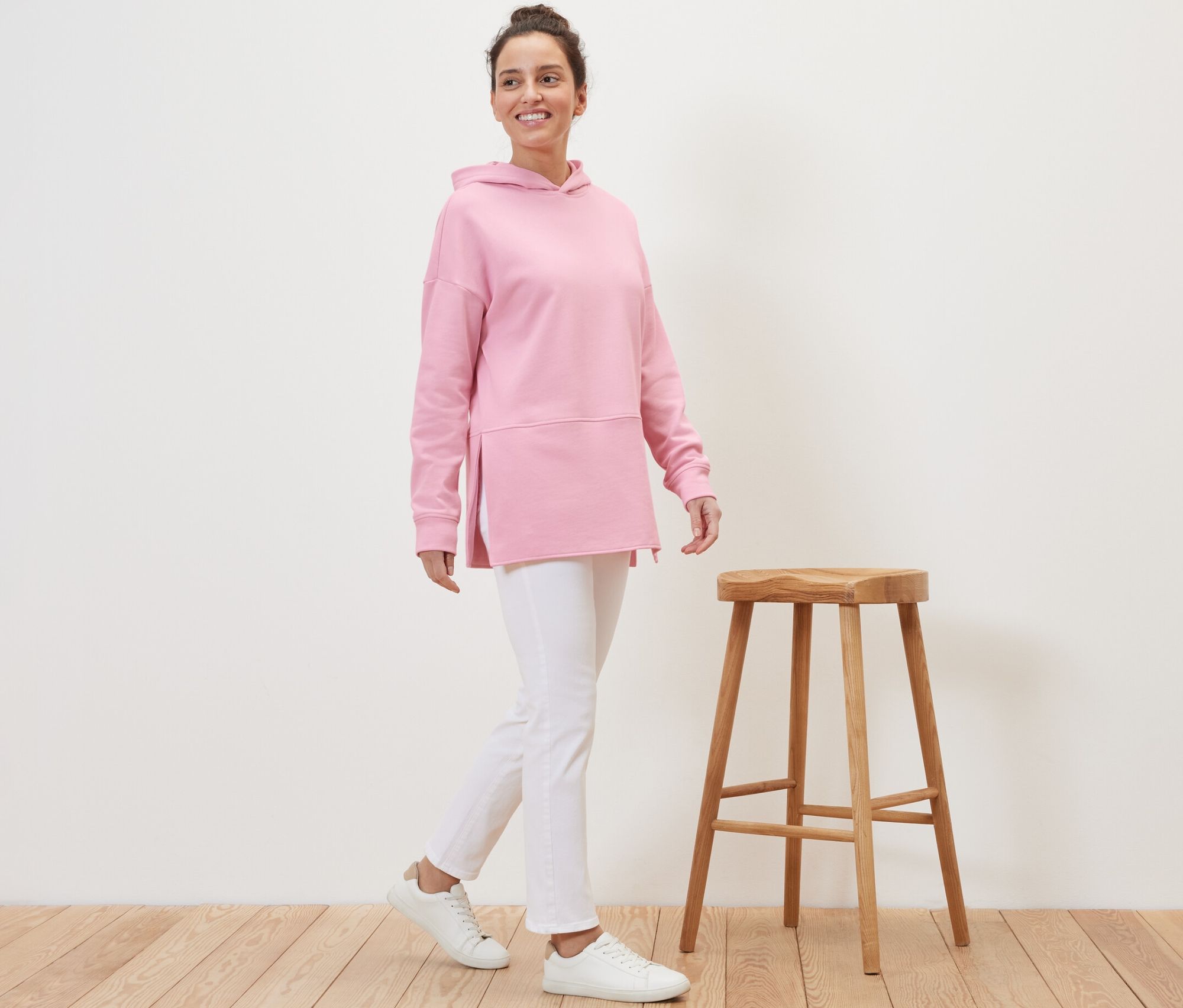 Thumbnail - Tchibo - Langes Kapuzensweatshirt - Damen - Gr. XL - rosa