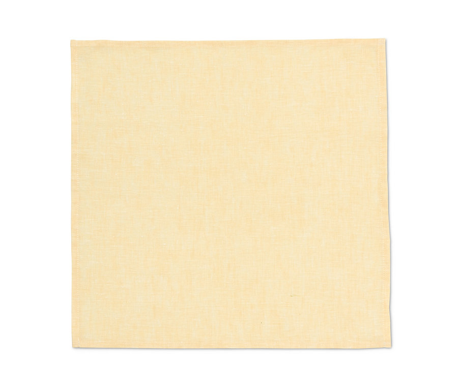 Ein einzelnes, gelbes Leinen-Servietten (2er-Set).