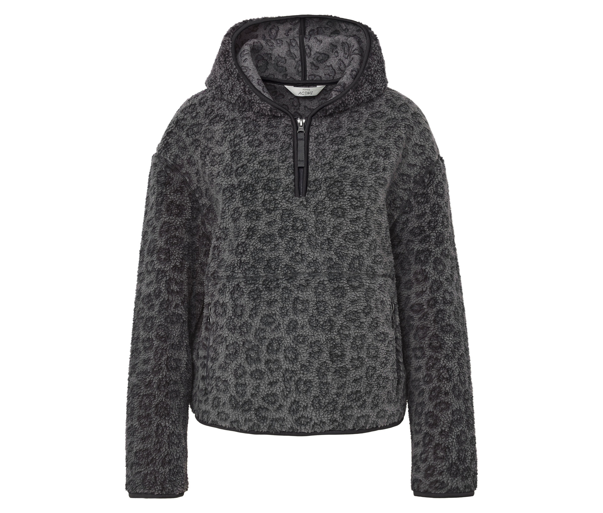 Teddypullover - Damen - Gr. S - anthrazit - anthrazit