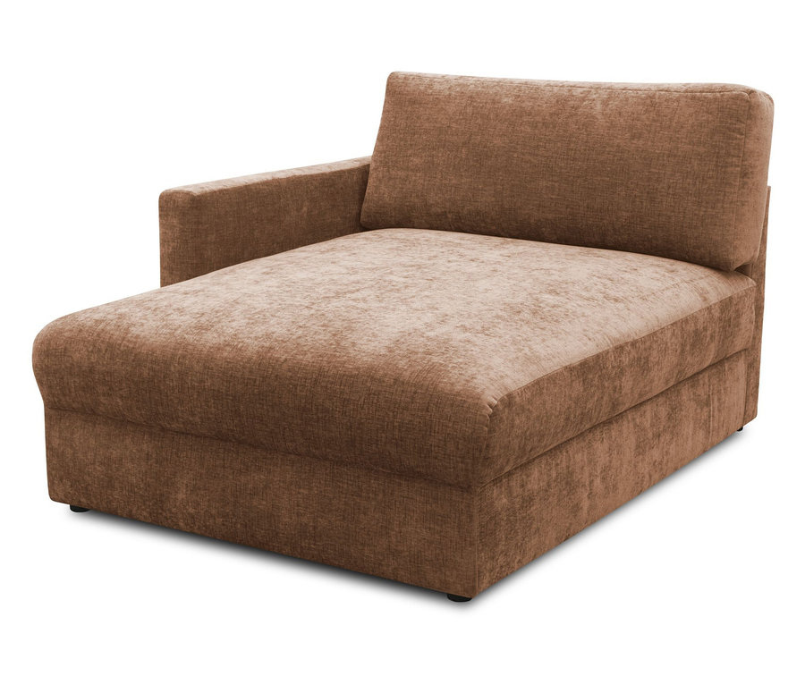 DOMO Longchair, linksbündig, rost/hellbraun