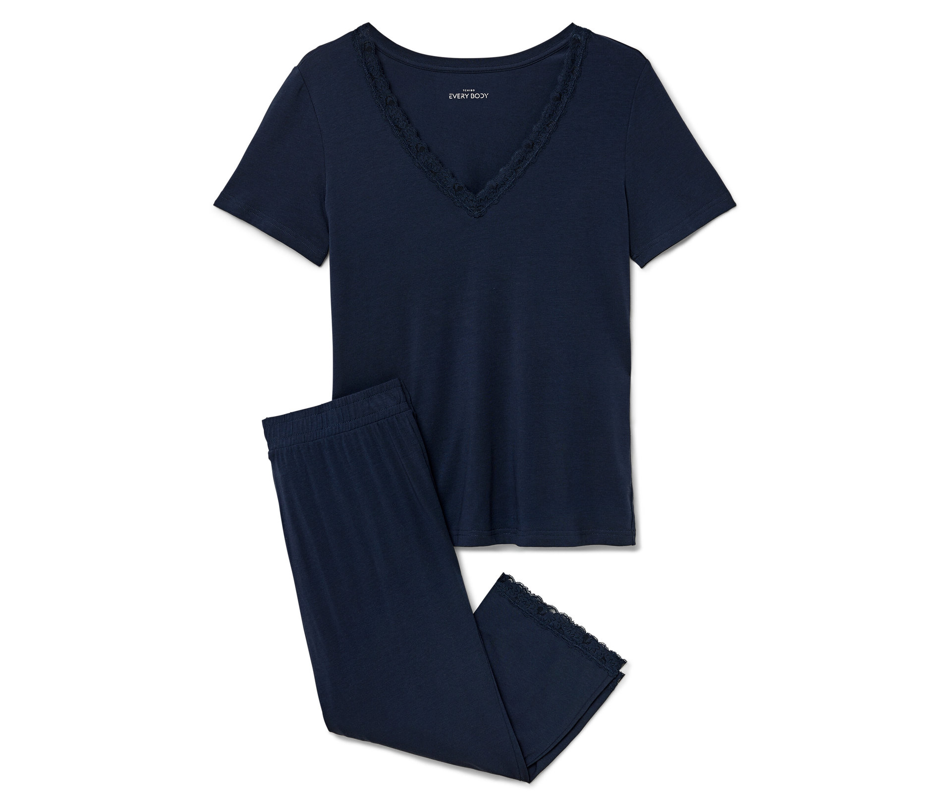 Pyjama-Set - Damen - Gr. XL - dunkelblau - dunkelblau