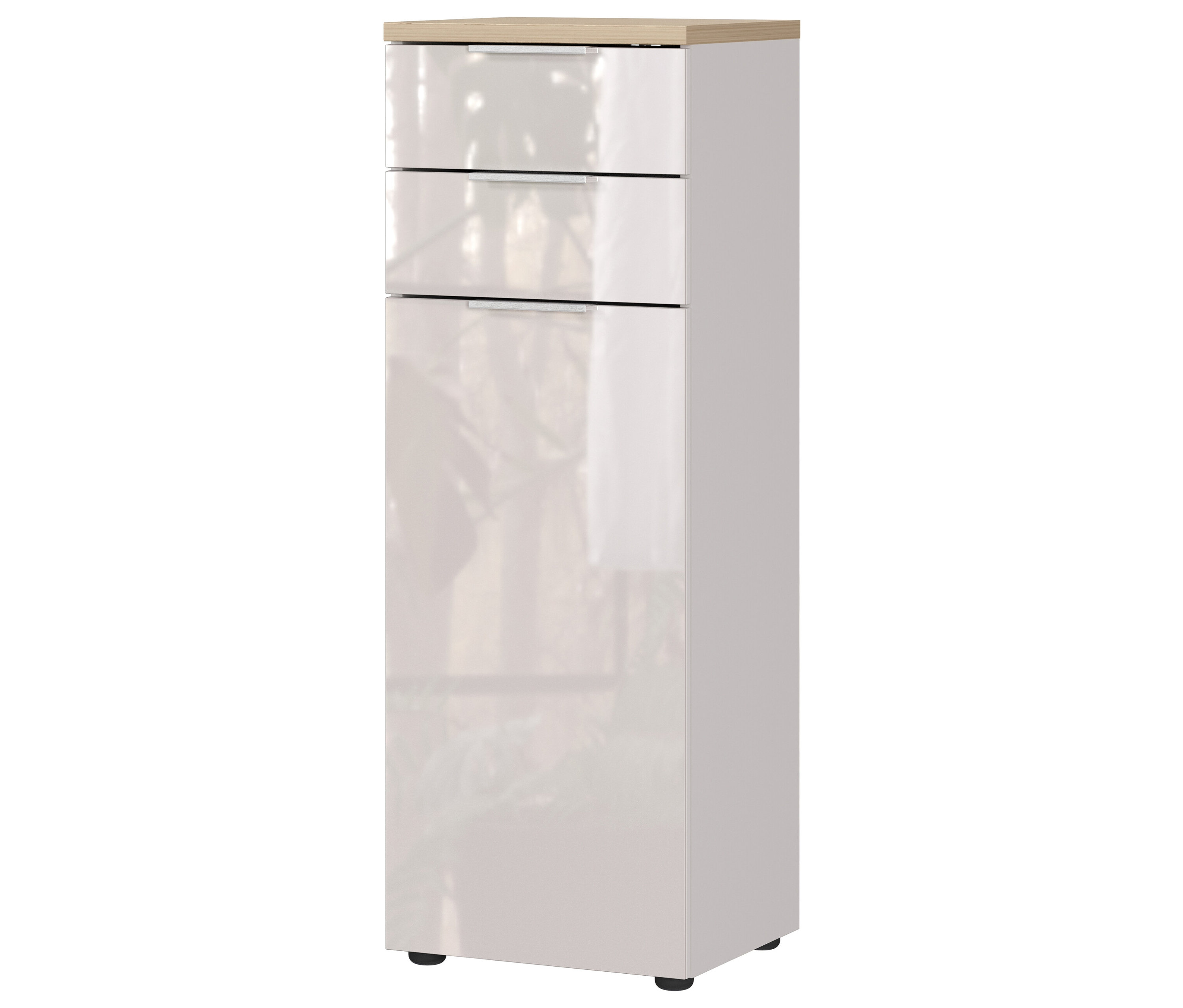 Tchibo - Schrank »Tavira« - 39x34x112cm - braun - Holz / Metall / Glas