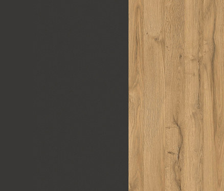 Dunkelgraue Fläche neben einem hellbraunen Holzbrett.