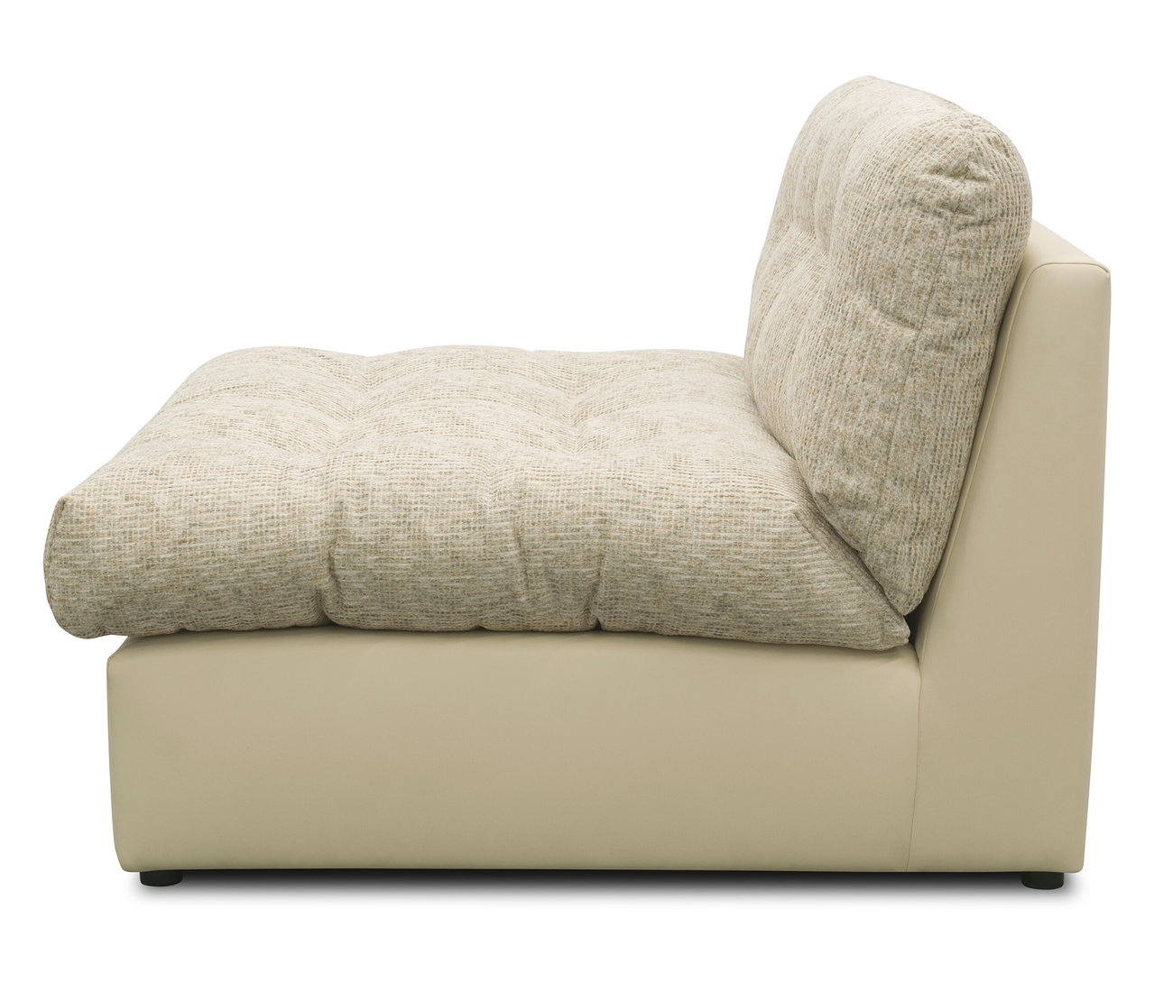 Seitenansicht des DOMO Sofa »800 026«, Einermoduls mit beigen Polstern.