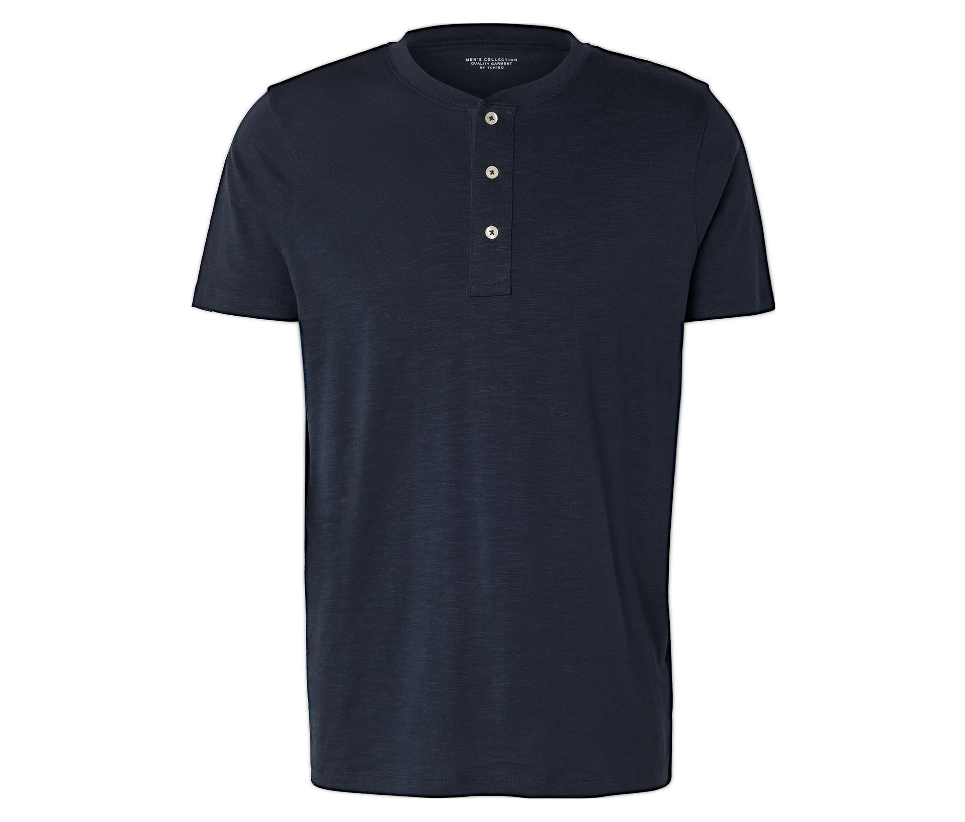 Kurzarm-Henley - Herren - Gr. S - dunkelblau - dunkelblau