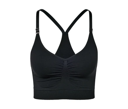 Schwarzes Seamless-Sport-Bustier.
