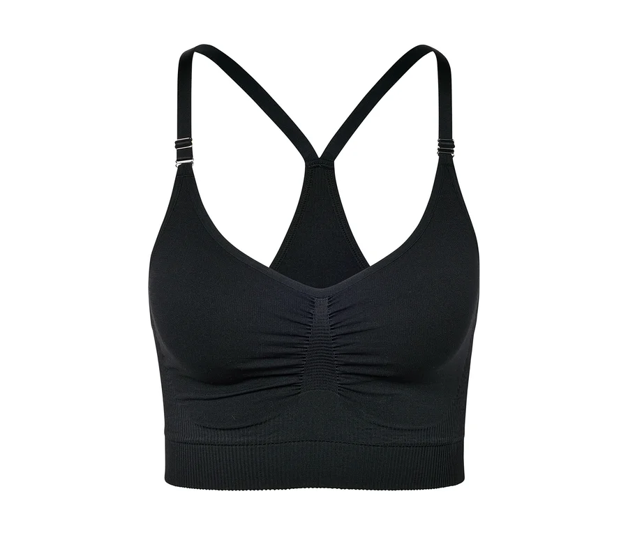 Schwarzes Seamless-Sport-Bustier.