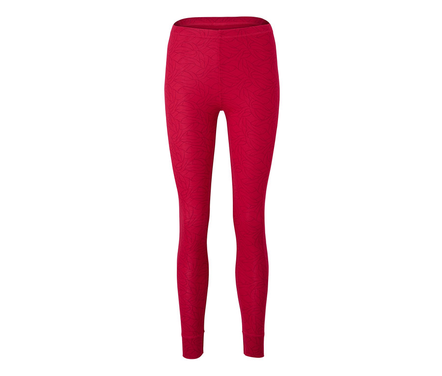 Rote Thermo-Funktionsunterwäsche mit Blattmuster.