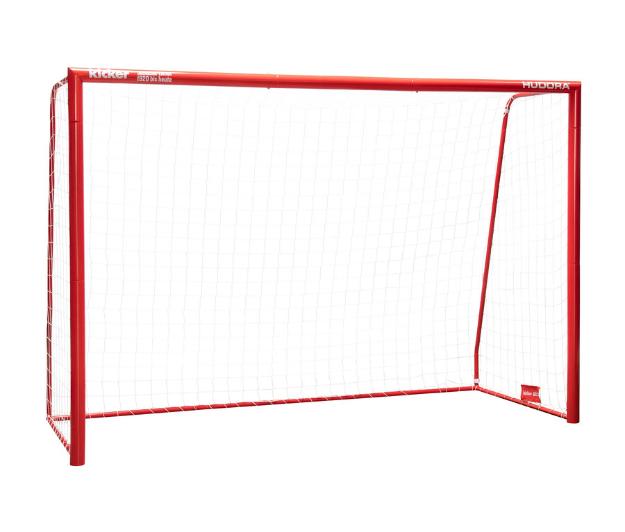 Rotes HUDORA-Fußballtor Expert 300 »kicker-Edition« mit weißem Netz.