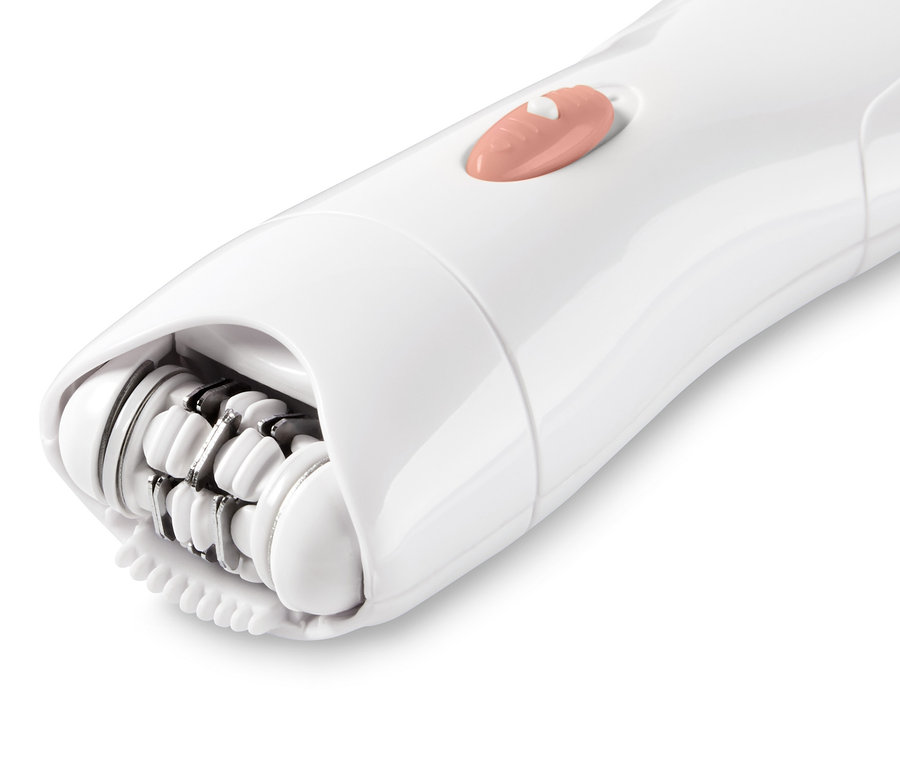 Detailaufnahme eines weißen Gesichtsepilierers.