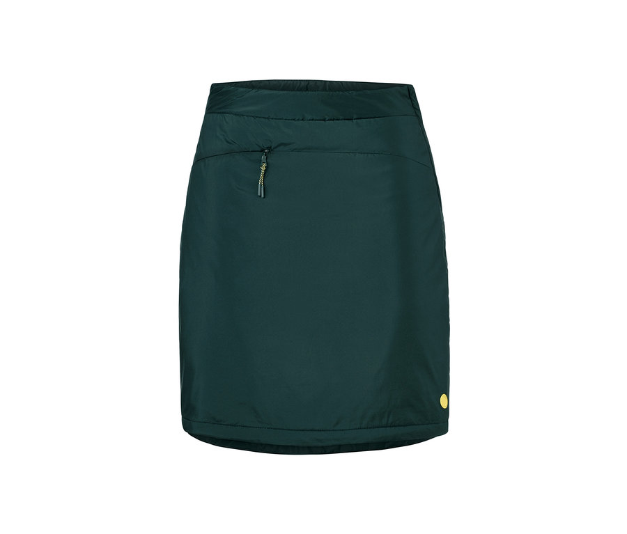 Ein dunkelgrüner Thermo-Rock mit einer Reissverschlusstasche.