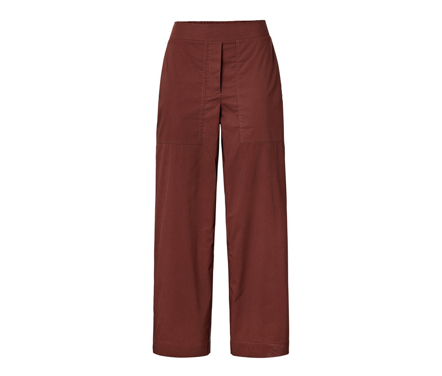 Terrakottafarbene Popeline-Hose.