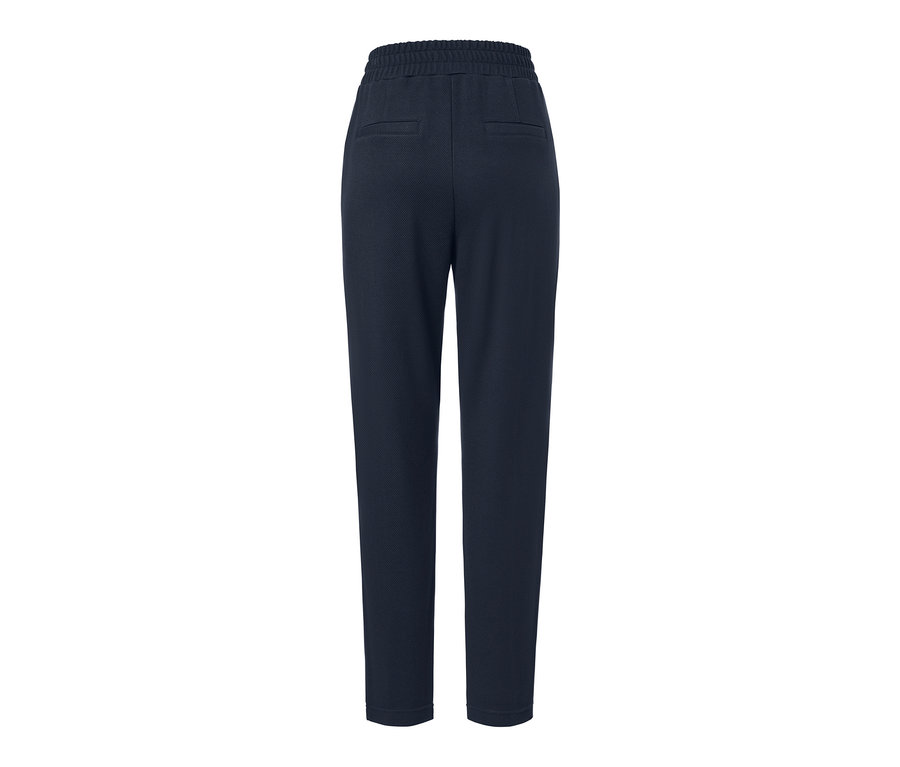 Rückansicht einer dunkelblauen Joggpants mit Biese.