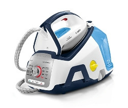 Bosch-Dampfbügelstation »VarioComfort TDS8060DE« in Weiß und Dunkelblau.