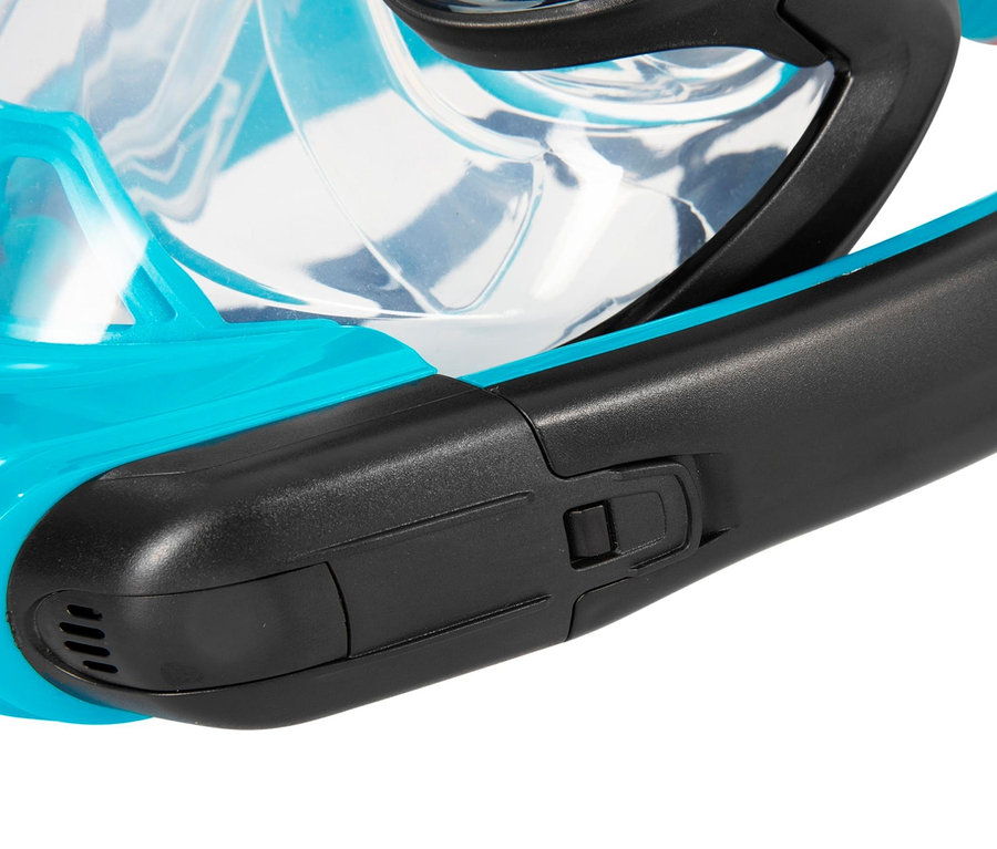 Detailaufnahme der blau-schwarzen Bestway® Hydro-Pro™ Schnorchelmaske »Flowtech«.