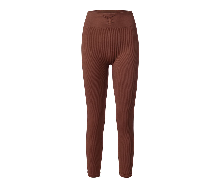 Braune 7/8-Seamless-Funktions-Sporttights.