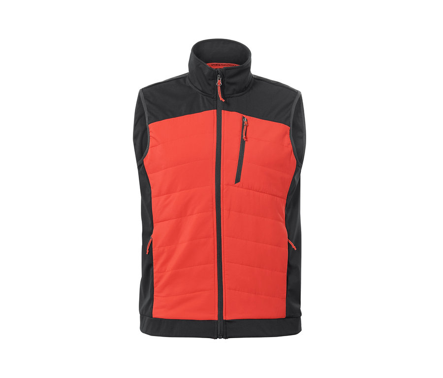 Orange-schwarze Radweste.