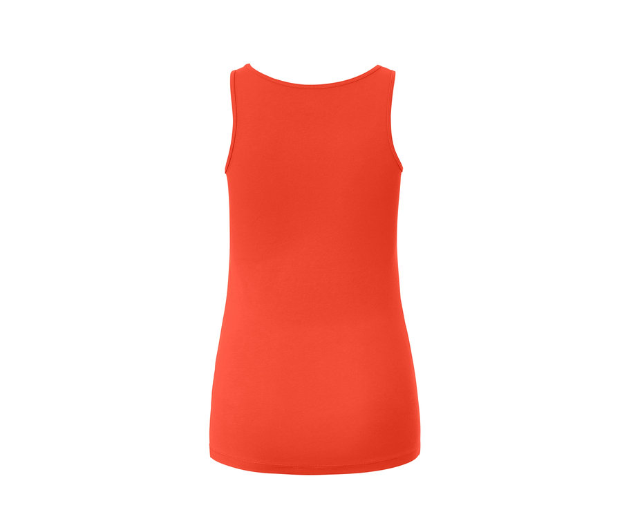 Rückansicht eines orangefarbenen Tops, 1 von 3 Tops.