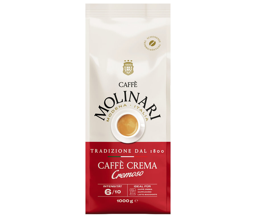 Eine Packung Caffè Molinari Caffè Crema Cremoso - 1 kg Ganze Bohne.