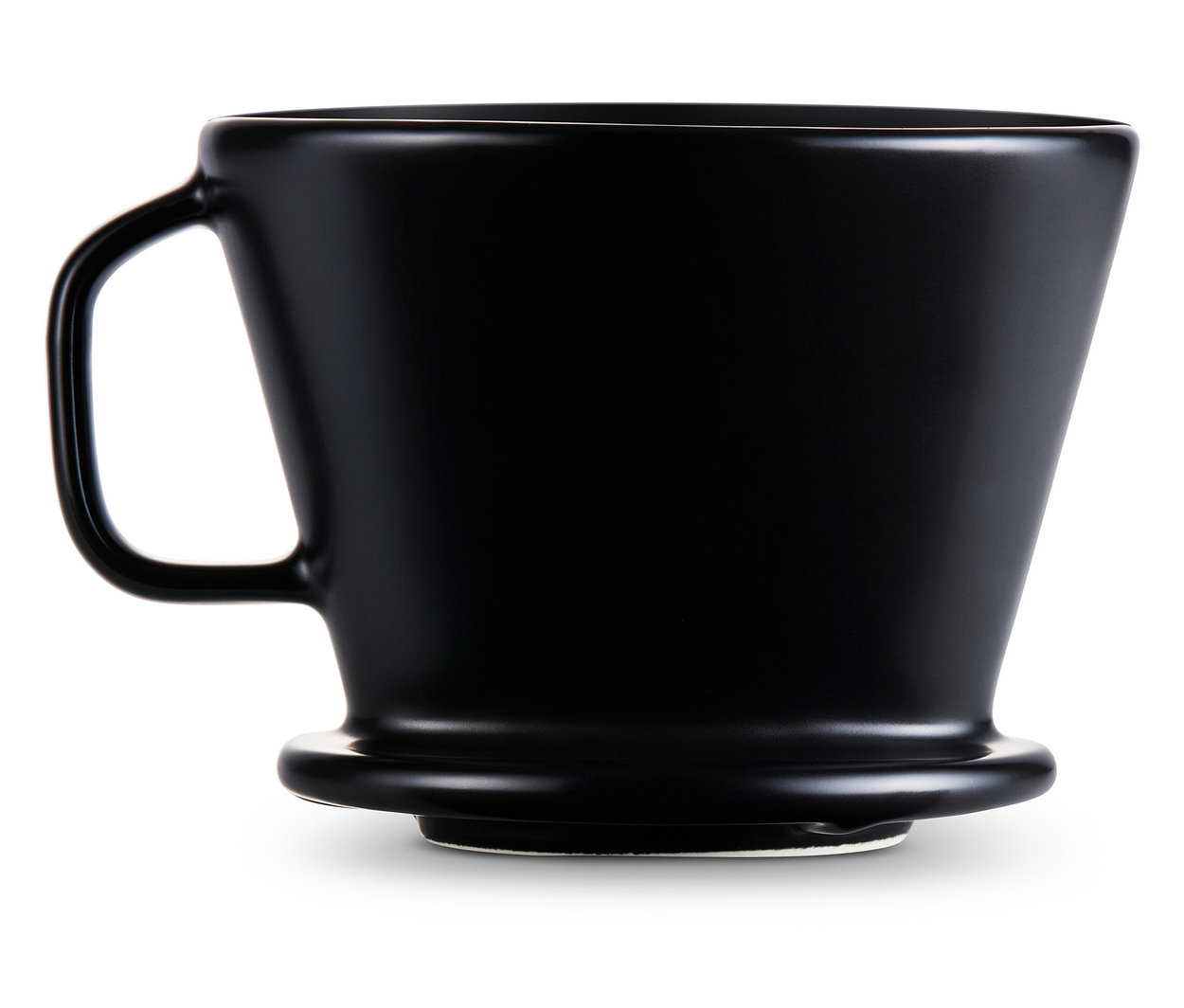 Detailaufnahme eines schwarzen Kaffee Handfilters Gr. 2.