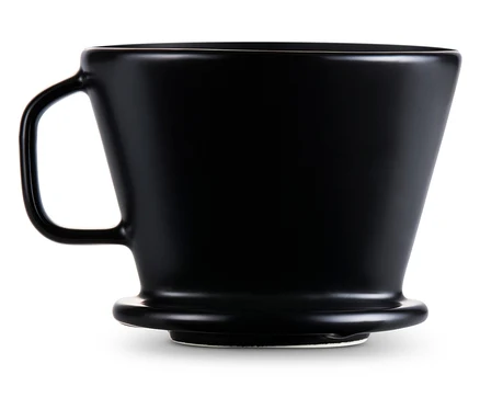 Detailaufnahme eines schwarzen Kaffee Handfilters Gr. 2.