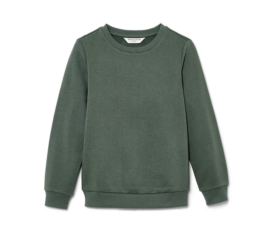 Grünes Kinder-Sweatshirt mit angerauter Innenseite.