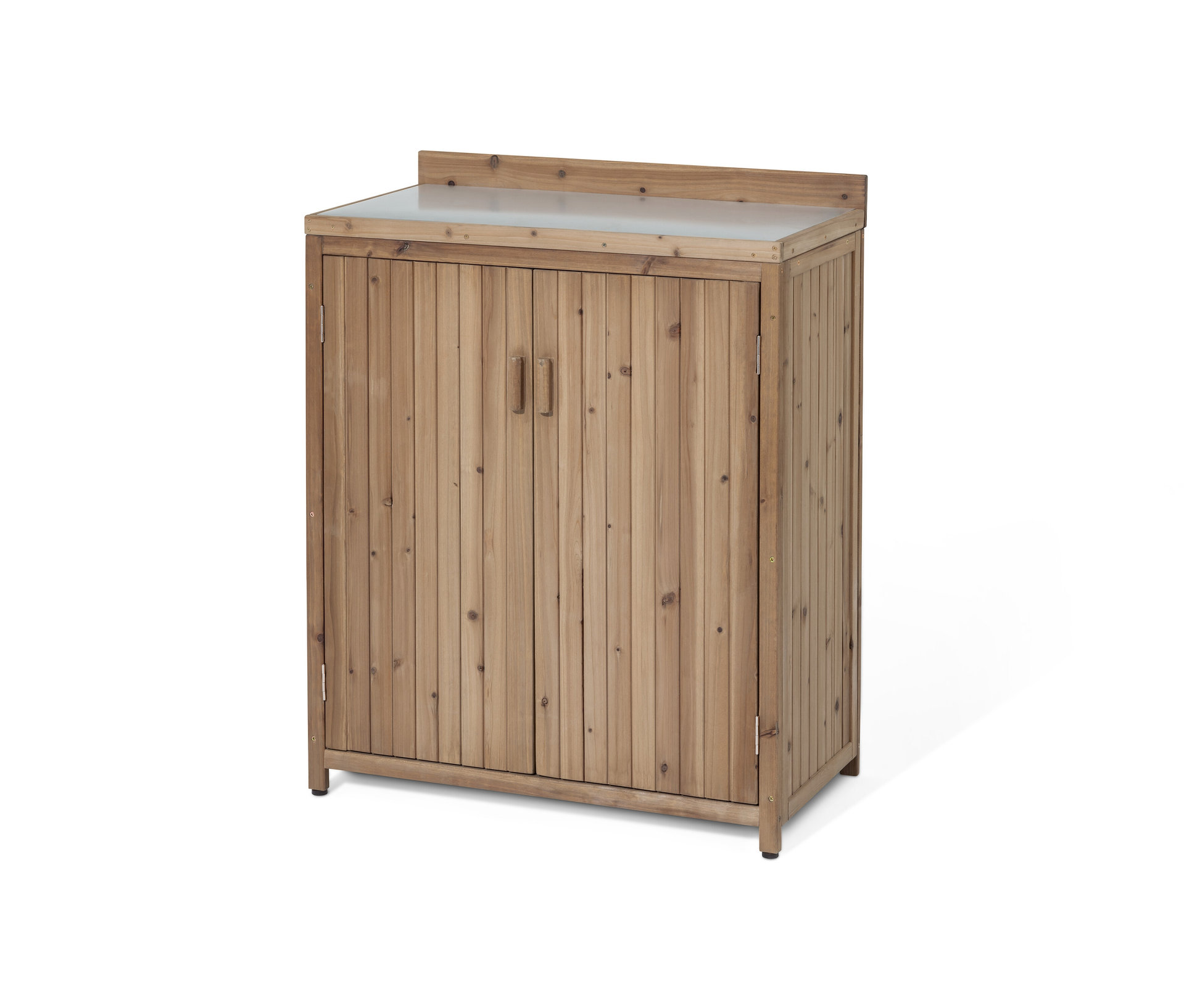 Tchibo - Kleiner Gartenschrank - 77x43x96,5cm - silber - - Holz