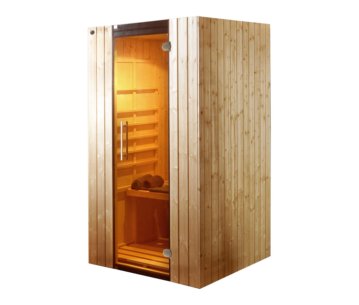 WEKA Infrarotkabine »Ranua 1« mit Glastür und Holzausstattung.