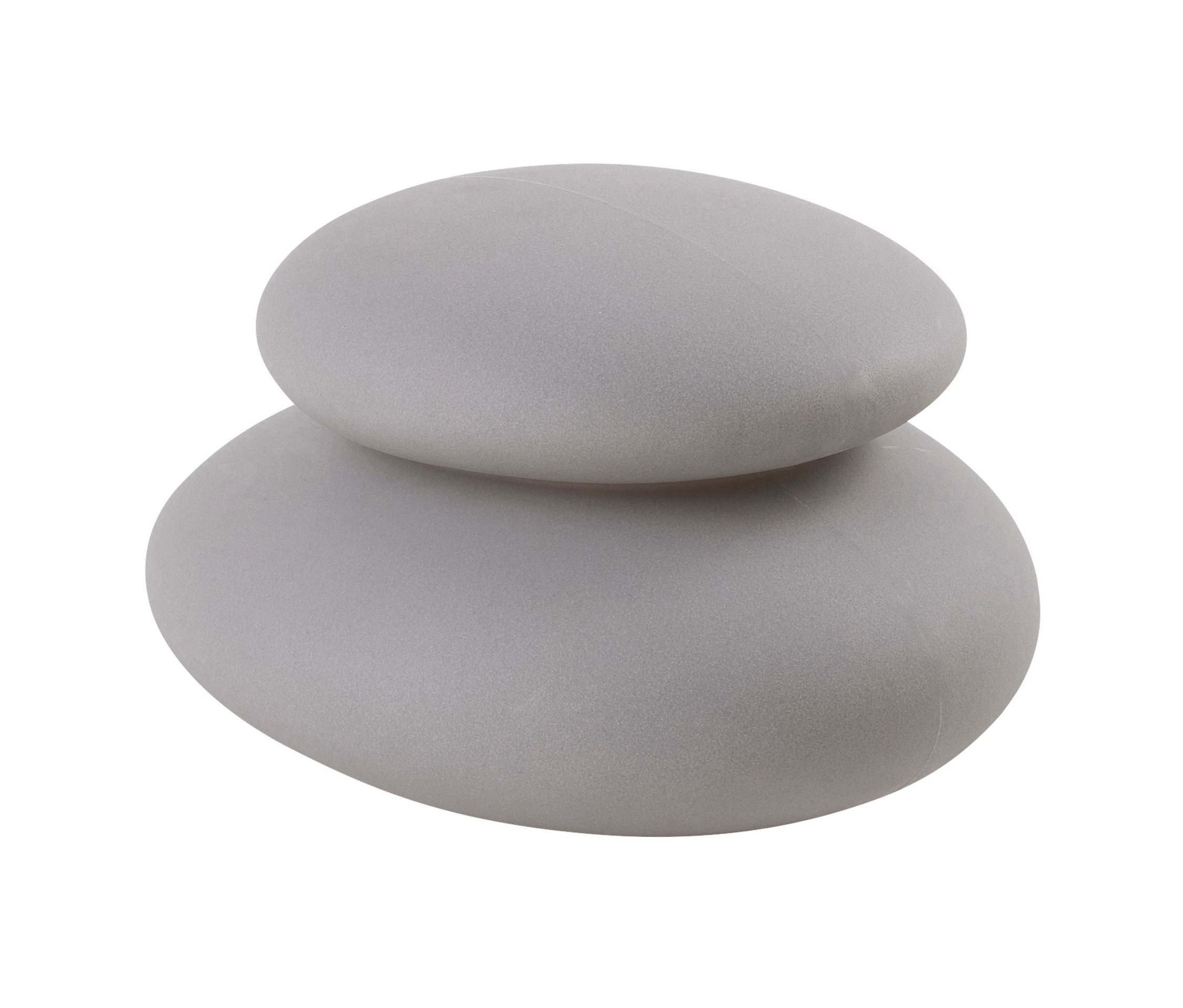 Zwei graue Steine liegen übereinander. Der untere Stein ist größer als der obere. LED-Leuchte »Doppelstein«, ca. 39 cm