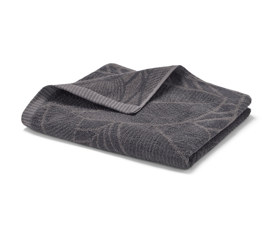 Gefaltetes Jacquard-Badetuch, anthrazit.