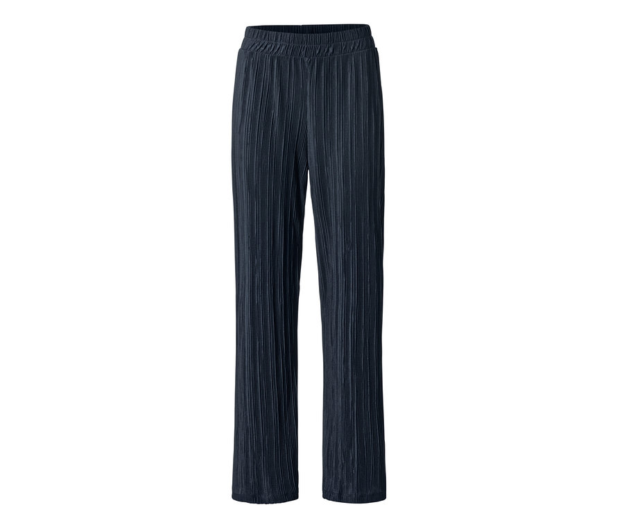 Dunkelblaue Plisseehose.