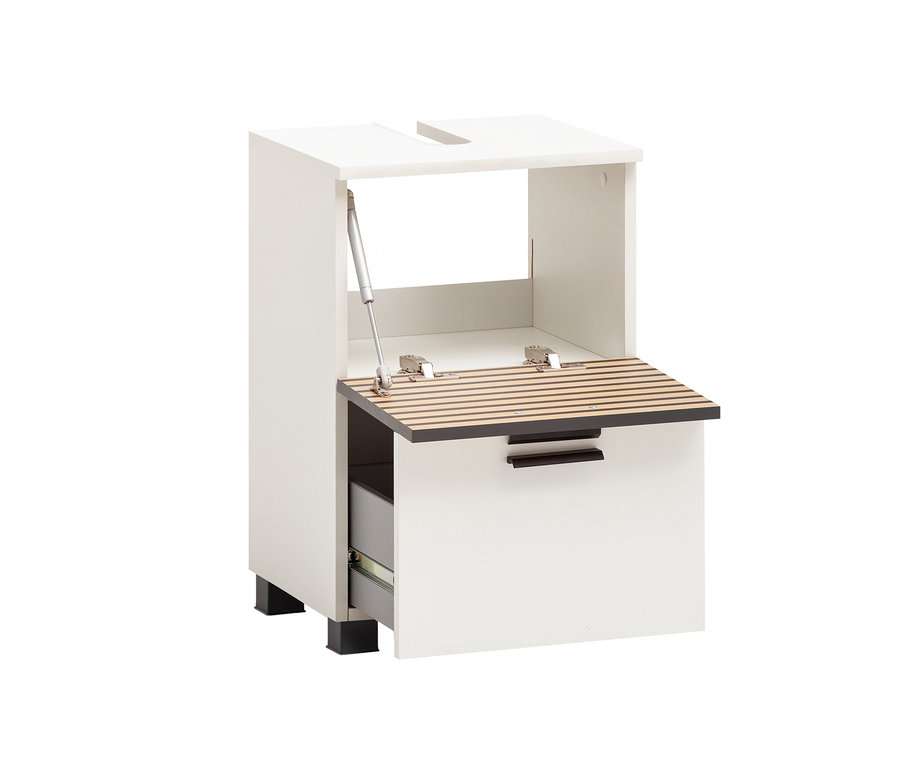 Waschbeckenunterschrank »Katta«, 1 Klappe, 1 Schublade, matt weiß.