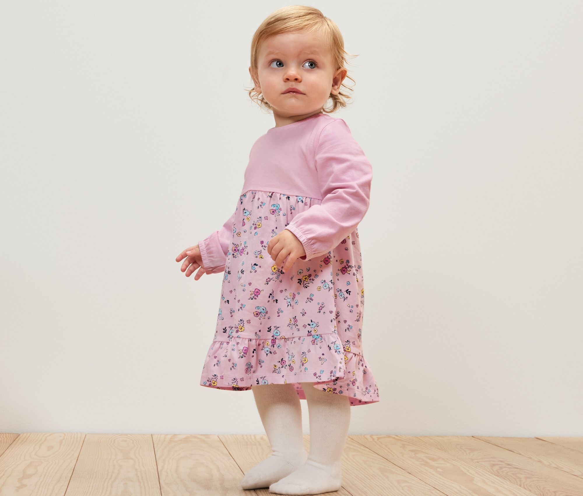 Thumbnail - Tchibo - Baby-Jerseykleid - Baby - Gr. 62/68 - rosa/geblümt