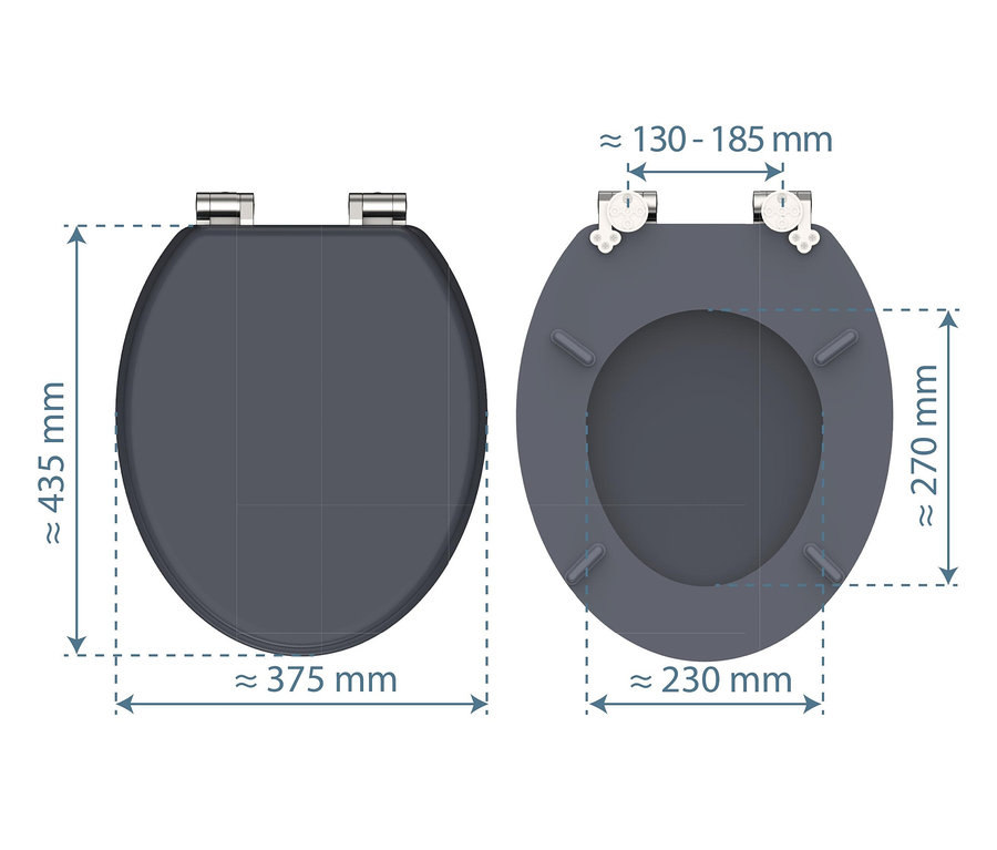 Abmessungen des MDF WC-Sitzes Spirit.
