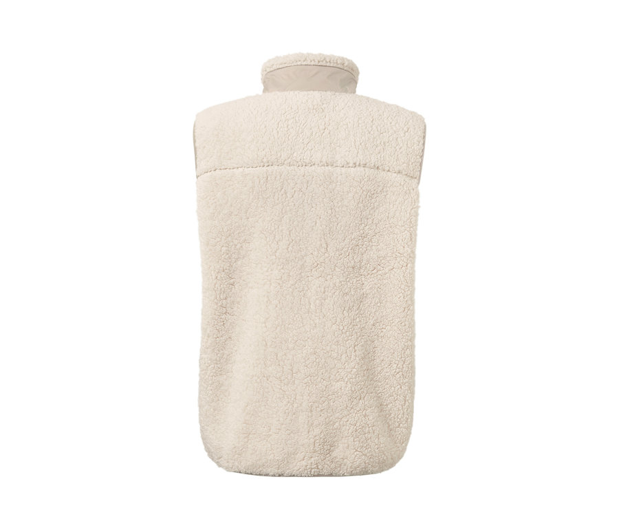 Beige Teddy-Weste.
