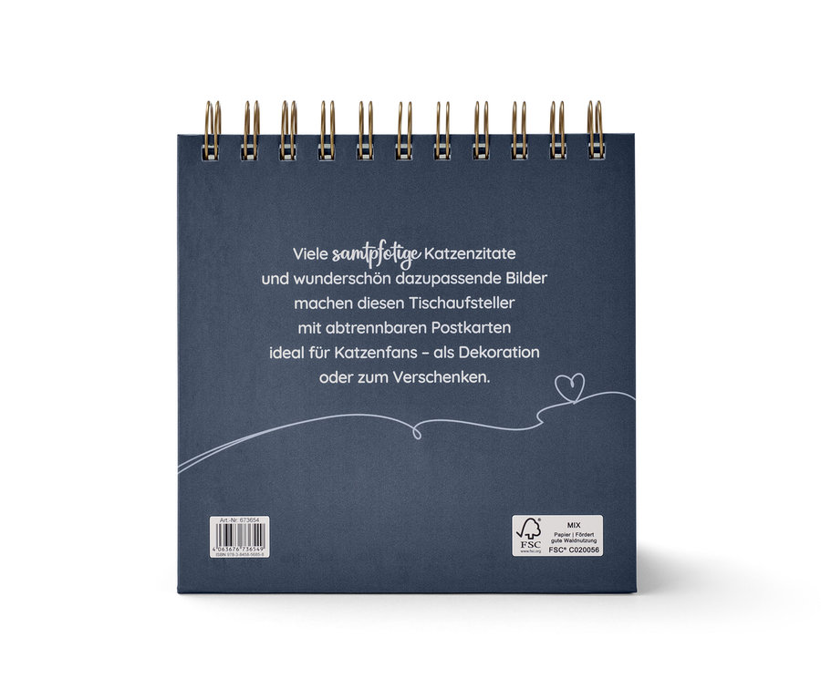 Aufsteller »Die schönsten Katzenweisheiten«.