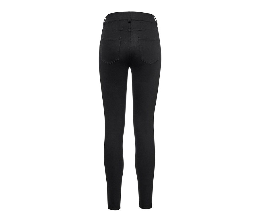 Schwarze Jeggings von hinten.