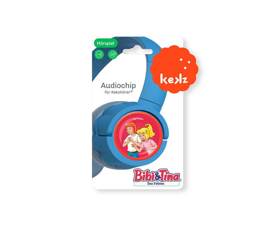 Blaue Kopfhörer mit Audiochip für Kekzhörer »Bibi & Tina«.