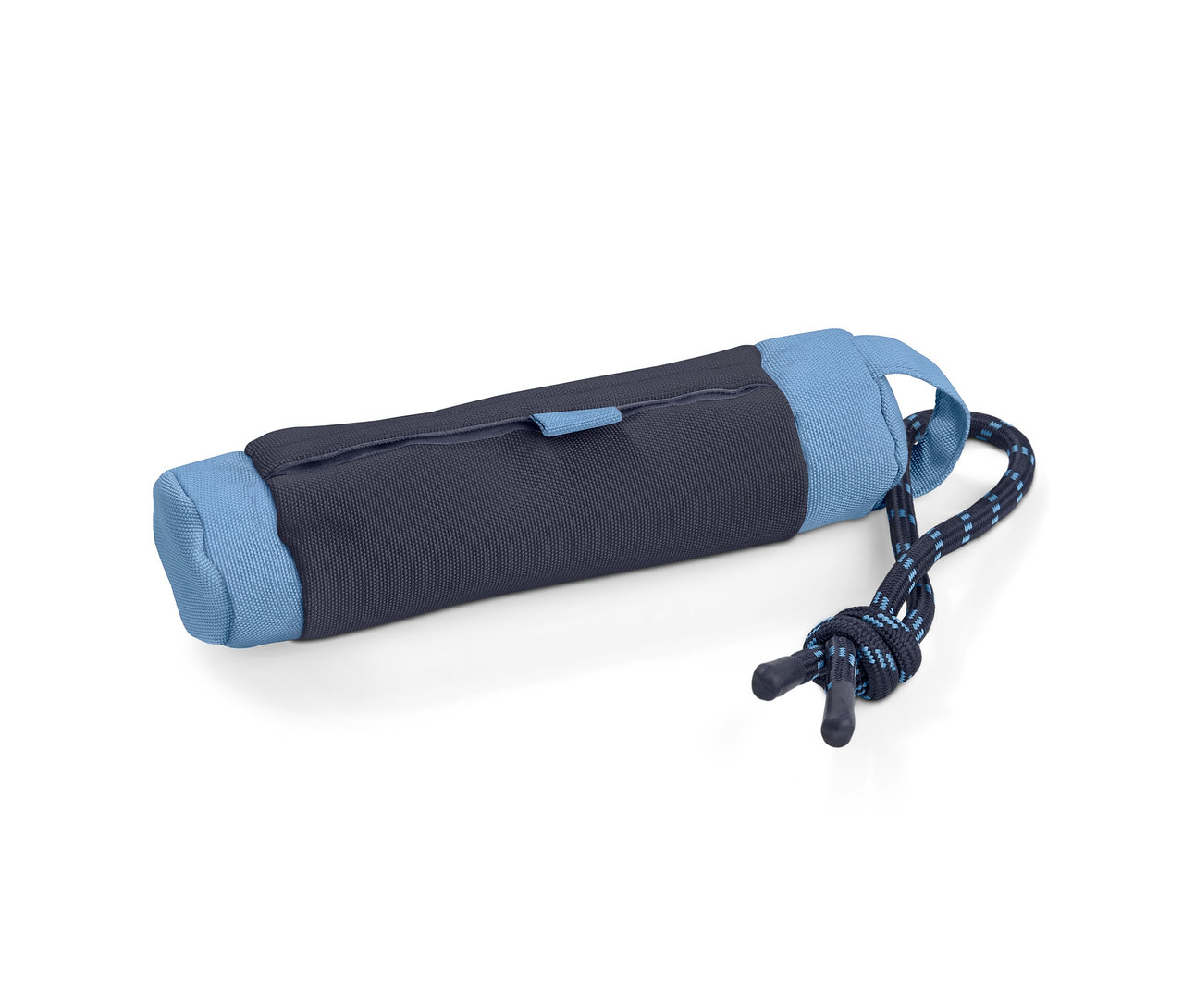 Blau-grauer Hundespielzeug-Futterdummy.