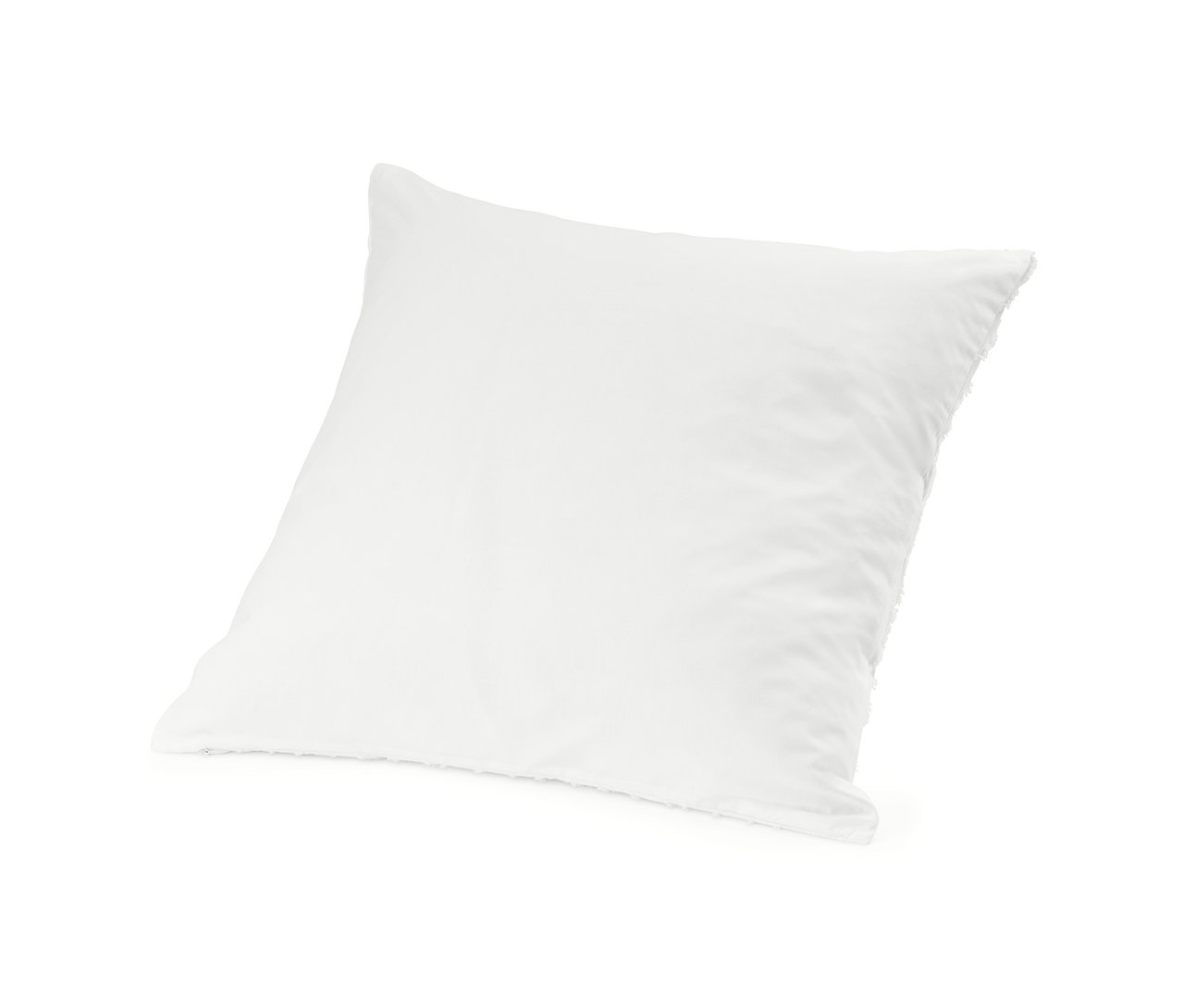 Ein weißer Dekokissenbezug.