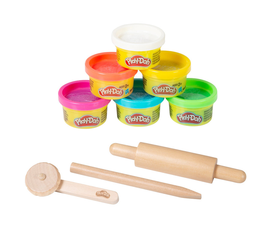 roba x Play-Doh Knet-Spielset mit Teigroller und Modellierwerkzeug.