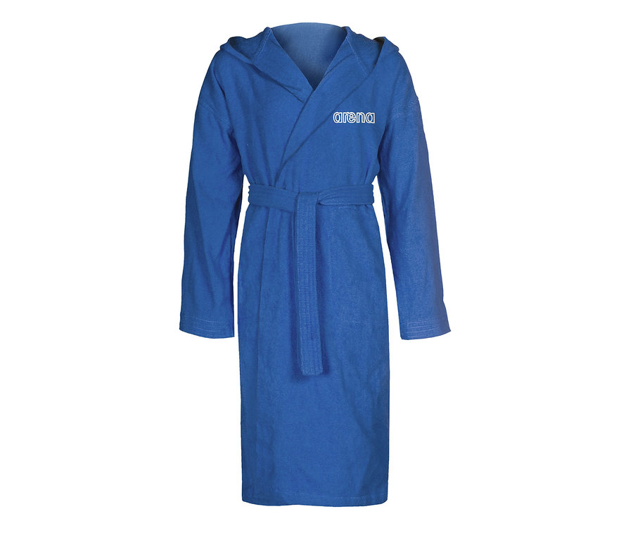 Blauer Bademantel mit Kapuze und Arena-Logo. arena Kinder-Bademantel Zeppelin Light JR.