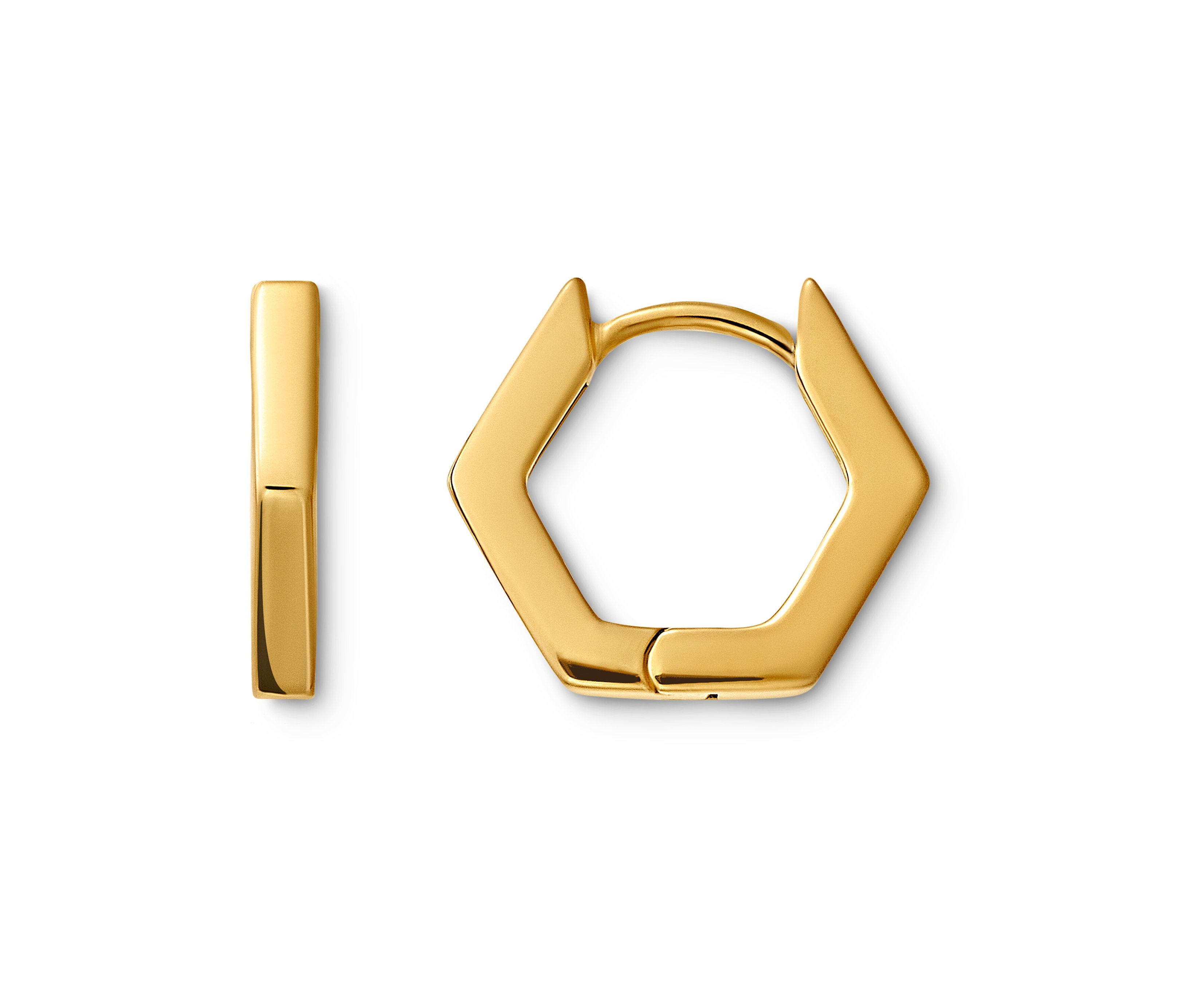 Tchibo - 925 Silber Creolen »Hexagon« - gold