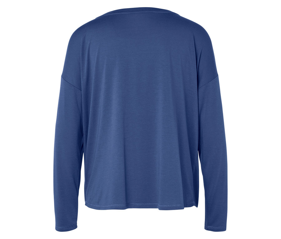 Blaues Damen Langarmshirt.