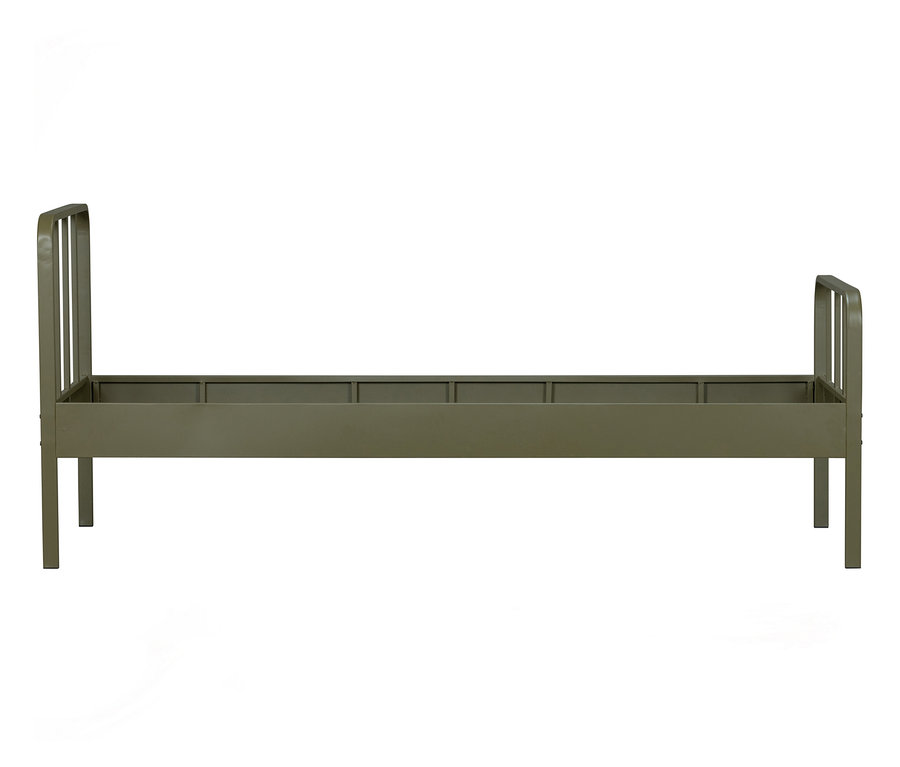 Leeres Woood Bett »Meees« Metall, army, 90 x 200 cm.