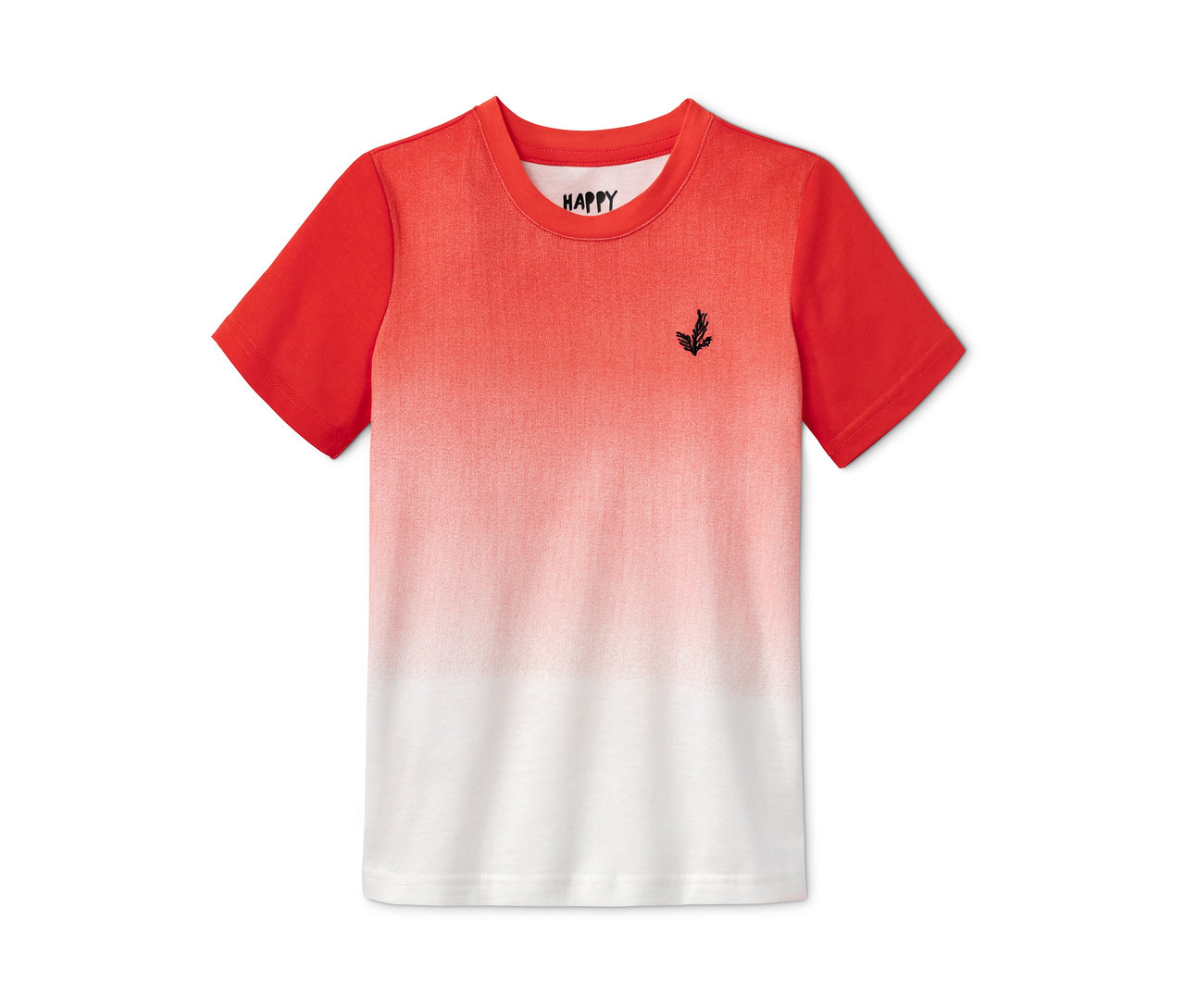 Rot-weißes T-Shirt.