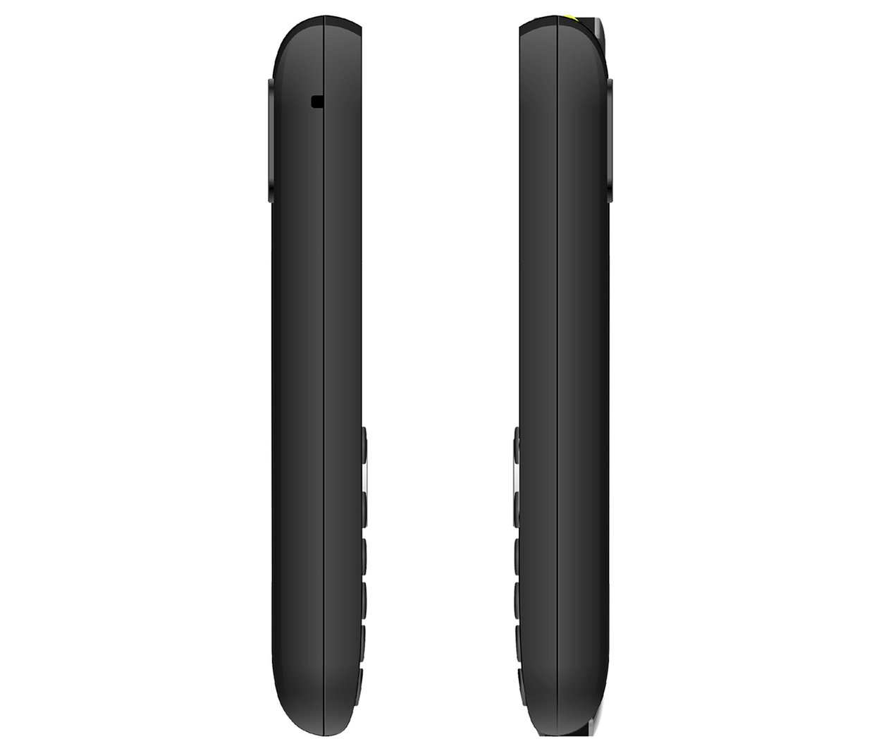 Zwei schwarze Bea-fon C80 LTE Handys nebeneinander auf einem weißen Hintergrund.